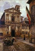 Arturo Ferrari Church of Santo Stefano in Borgogna in Milan oil painting on canvas